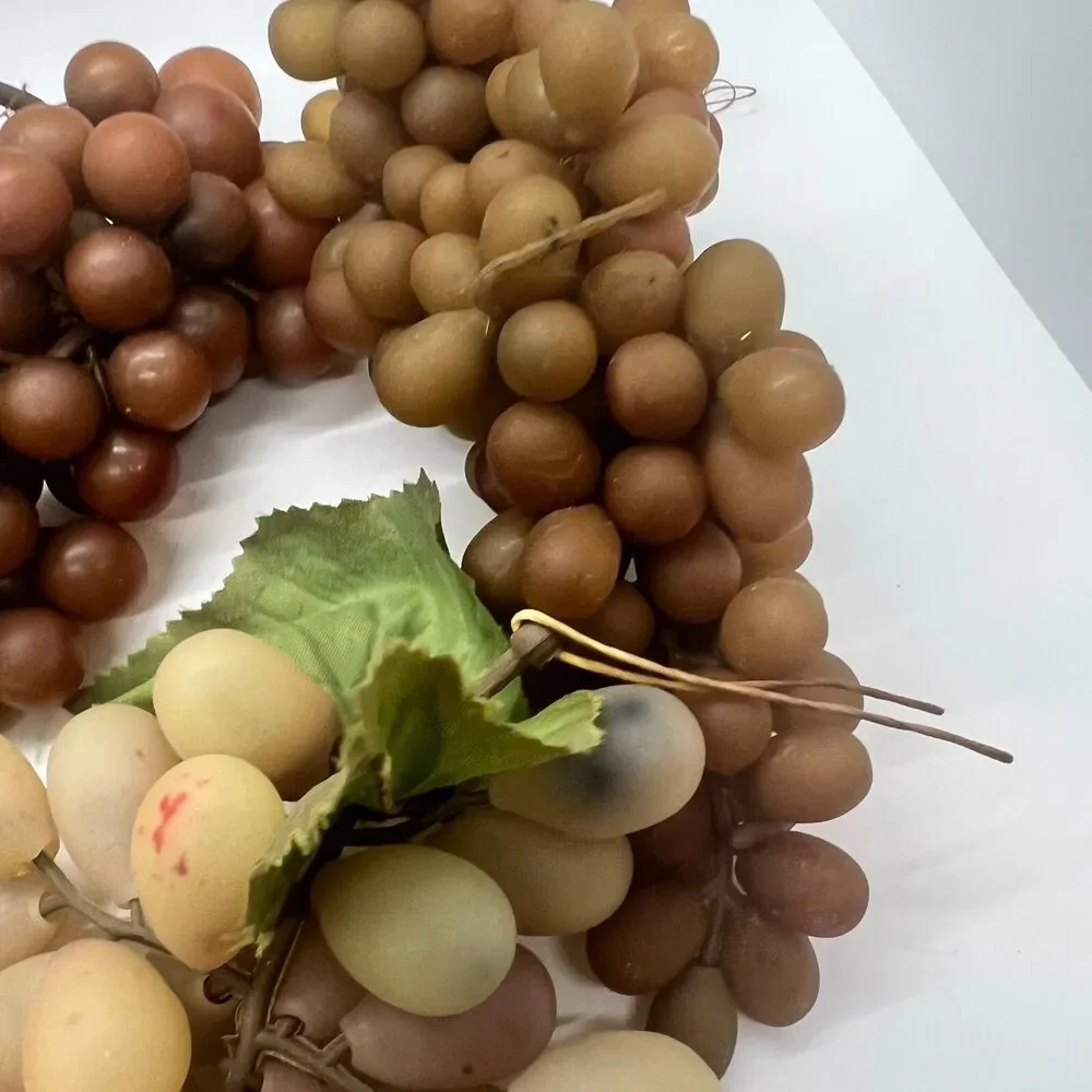 Vintage Plastic Rubber Artificial Faux Fruit Grape Clusters 3998